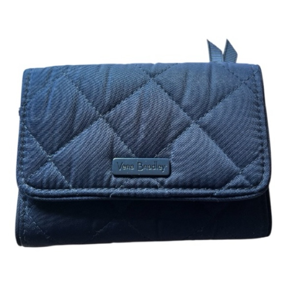 Vera Bradley Navy Quilted Wallet with Floral accents!